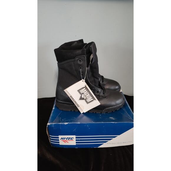 Hi-Tec Magnum Junior Tactical Boots Black Leather Size 6 Mens New In Box... main image 8
